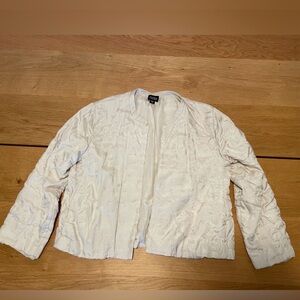 Set of 2 Eileen Fisher Textured Cream Blazers XS and PP